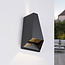 Design zwarte wandlamp Quinn - 2-lichts