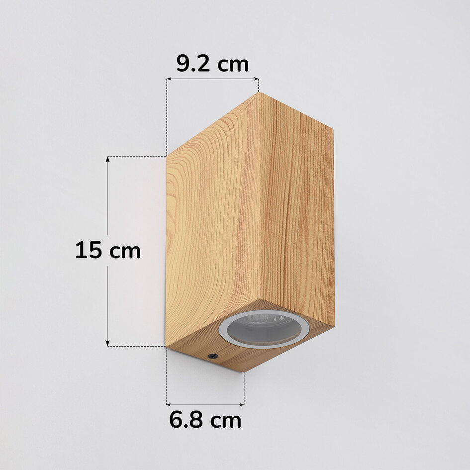 Wandlamp in houtoptiek 2-lichts - Riccardo