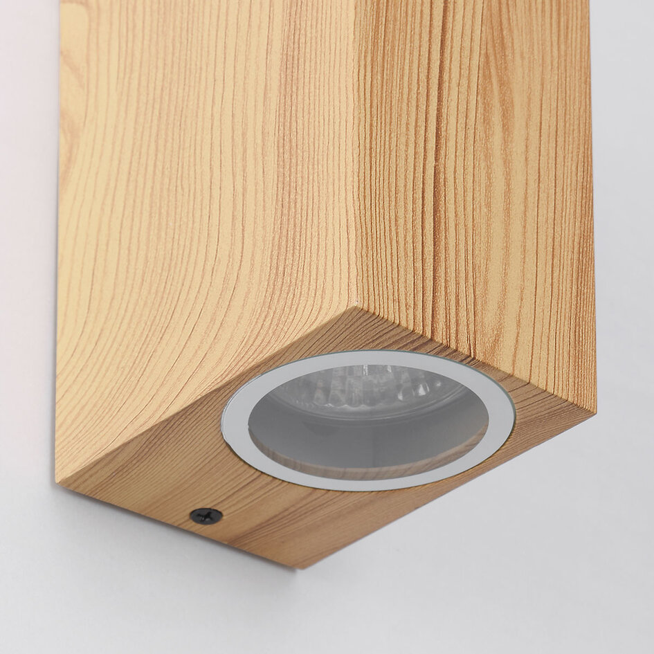 Wandlamp in houtoptiek 2-lichts - Riccardo