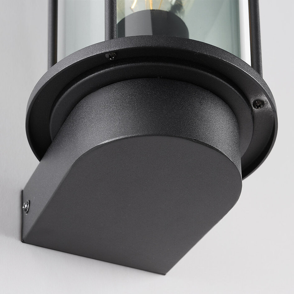 Buiten wandlamp met smoke glas, Peije - zwart