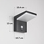 Moderne solar wandlamp zwart met sensor - Halo