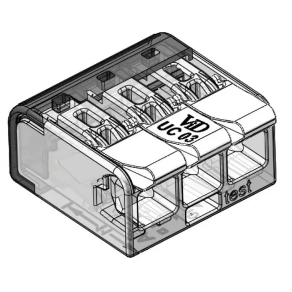 Universele lasklem voor 3 draden van 0,2 tot 0,4 mm²