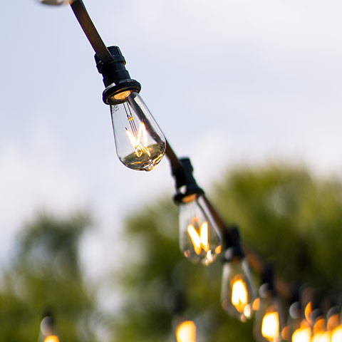 Prikkabel complete set met warm witte LED lampen