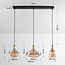 3-lichts industriële hanglamp met amber glas - Maracas