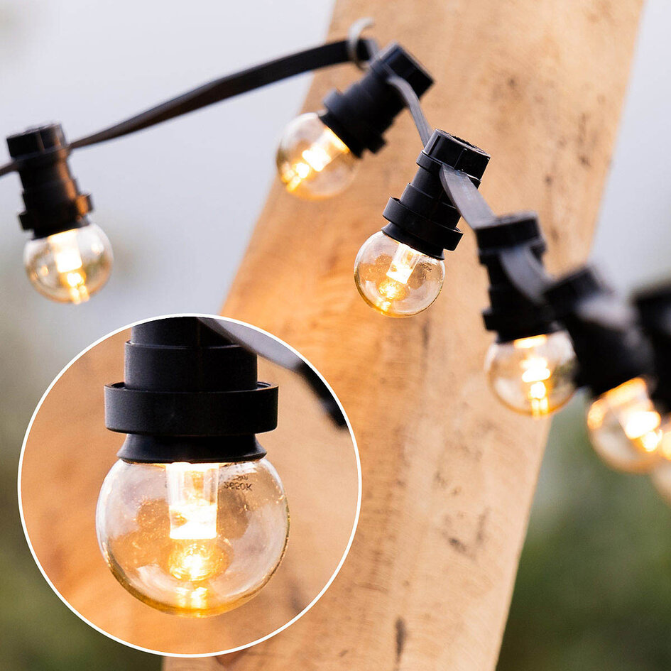 Prikkabel set met 2 watt dimbare LED lampen met lens