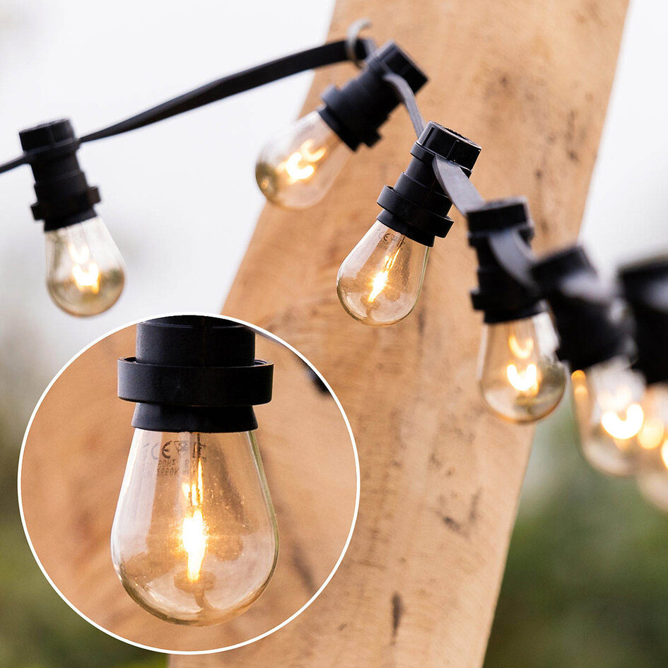 Prikkabel set met 1 watt, dimbare U-vorm LED filament lampen