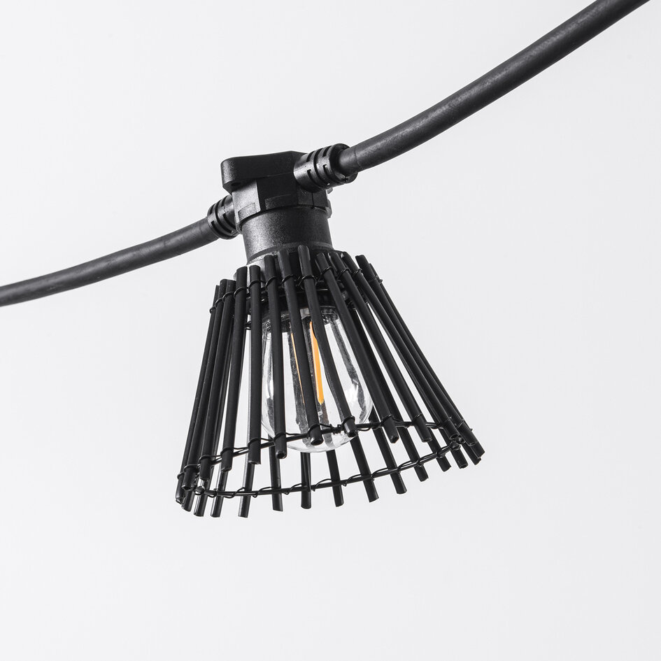 Prikkabel kap in rotanlook - zwart