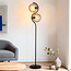 Moderne staande lamp met rond smoke glas - Curvatura