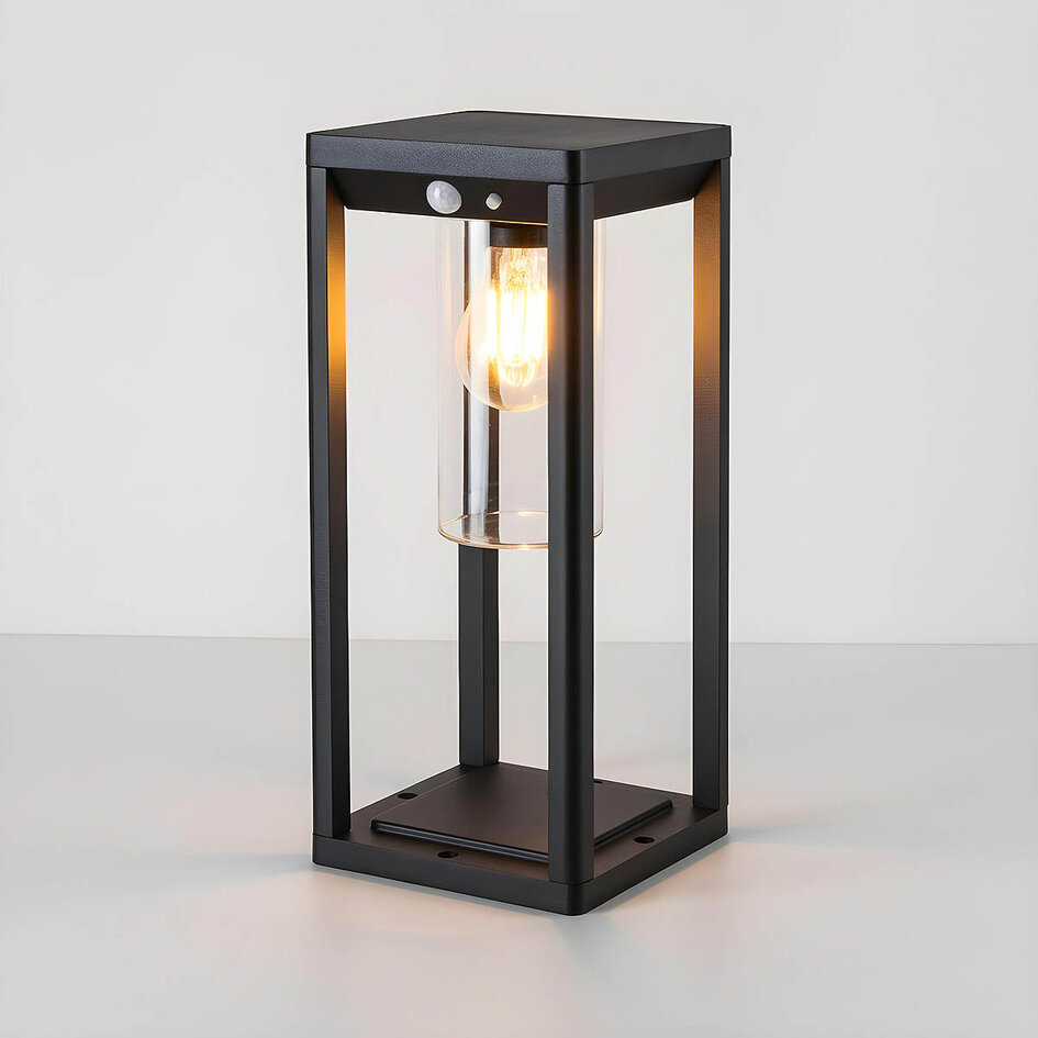 Moderne solar staande lamp zwart met sensor - Illumina
