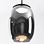 Zwarte hanglamp Nadine met smoke grijs glas en 3-staps dim
