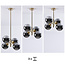 Retro hanglamp goud met smoke glas en spiegeleffect, 4-lichts - Florence