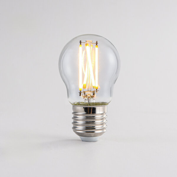 2,5W & 4,5W filament lamp, 2200-2700K, helder glas, Ø45mm, dim-to-warm