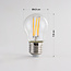 2,5W & 4,5W filament lamp, 2200-2700K, helder glas, Ø45mm, dim-to-warm