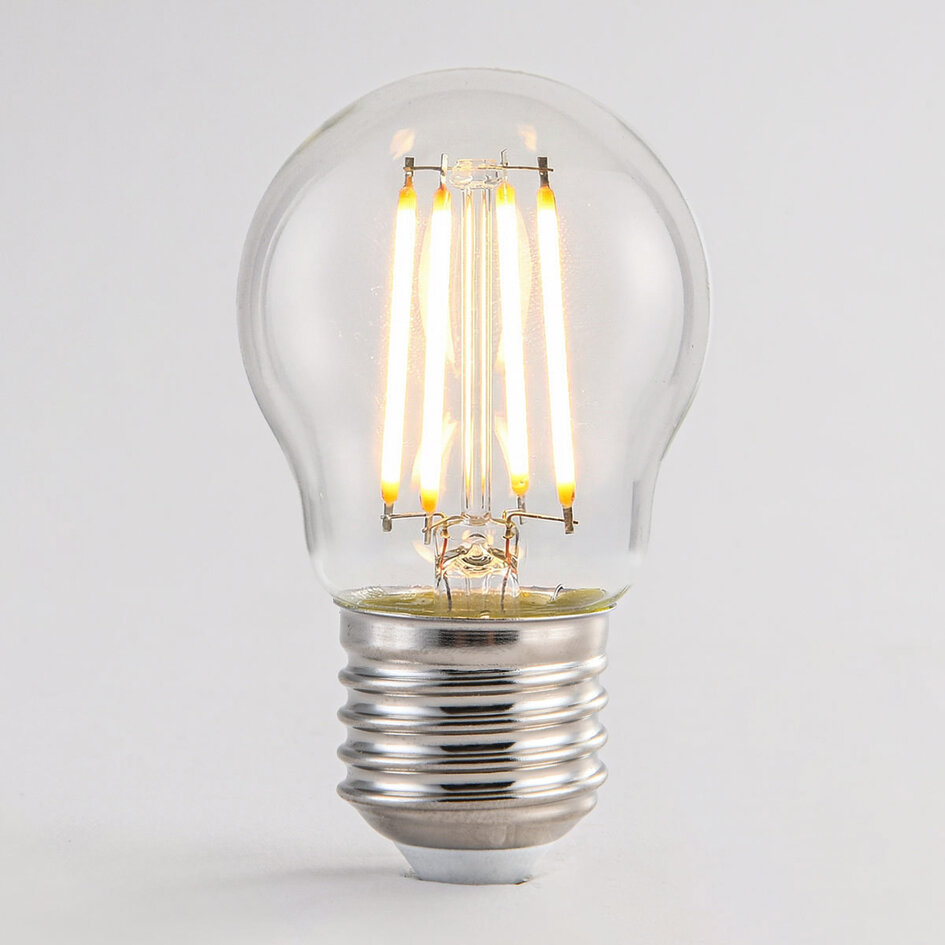 2,5W & 4,5W filament lamp, 2700K, helder glas Ø45 - dimbaar