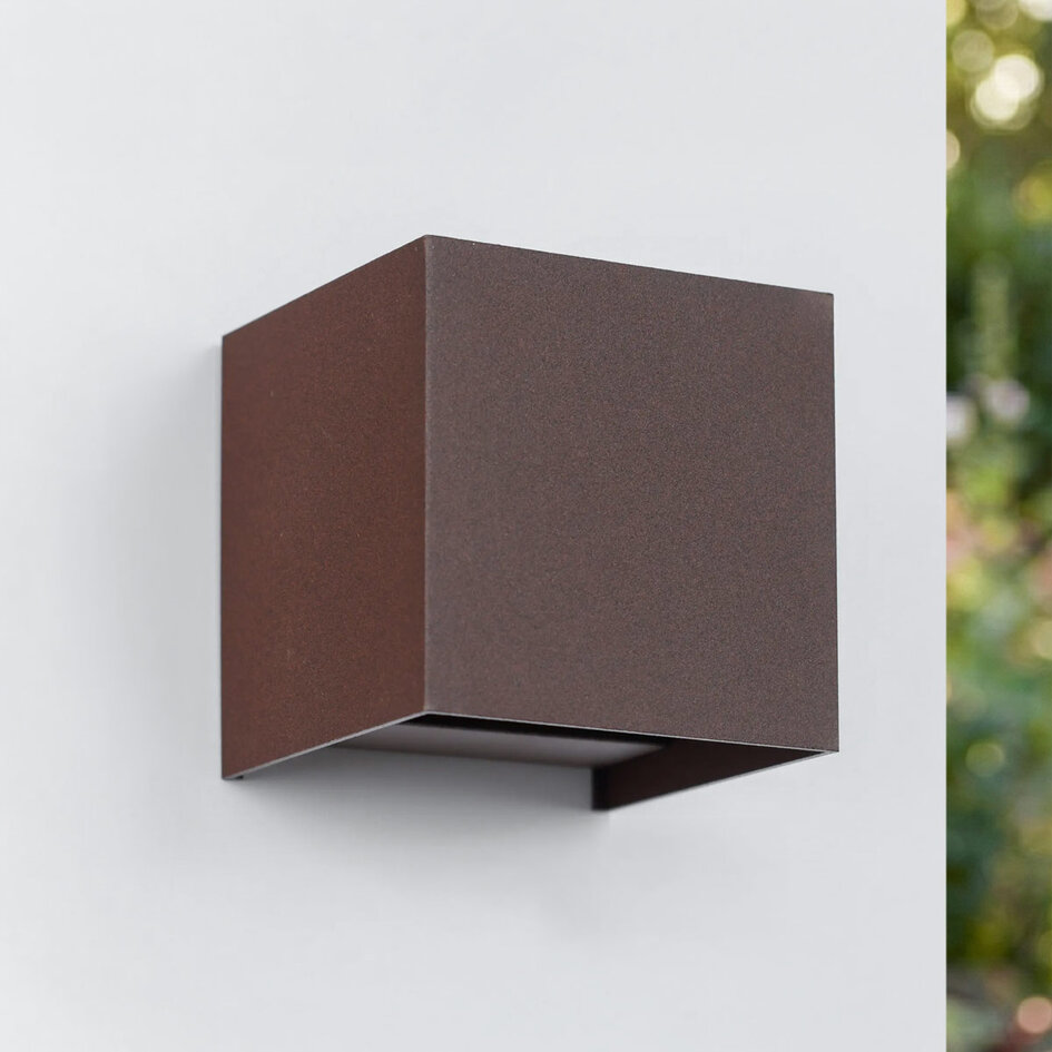 Buiten wandlamp Oliver - Antraciet met koper