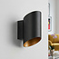 Moderne wandlamp zwart met goud - Lee