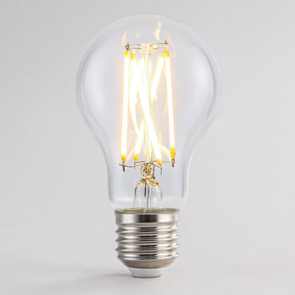 7W & 9W filament lamp, 2200-2700K, helder glas Ø60, dim-to-warm