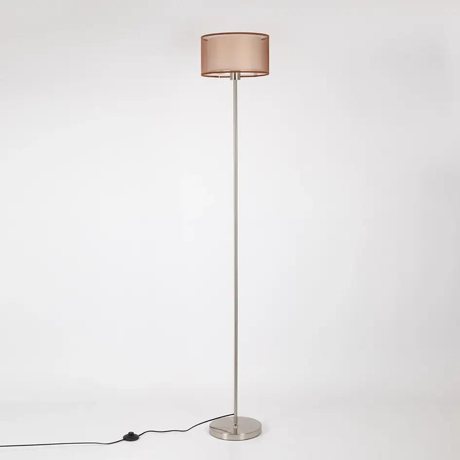 Vloerlamp Catalina nikkel gesatineerd