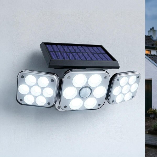 Verstelbare solar buitenwandlamp met sensor - Wolf