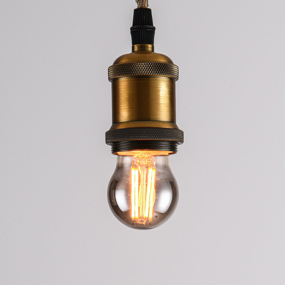 E27 LED lamp, Ø45mm, 4.5W, 1800K, smoke glas, 3-staps dimbaar