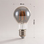 E27 dimbare filament LED lamp, Ø60mm, 8,5W, smoke glas