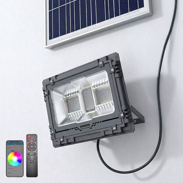 Dimbare smart solar buiten wandlamp 19W met muziek en RGB - Sonna