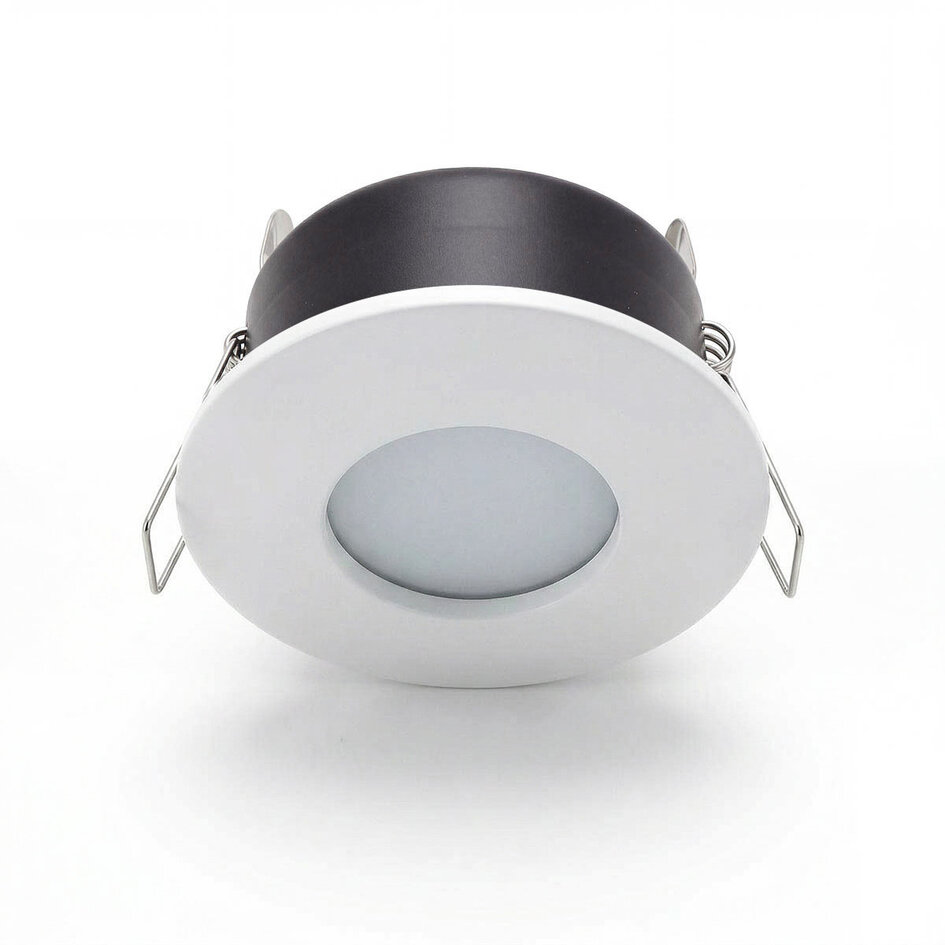 Moderne ronde inbouwspot wit IP44 - Rex