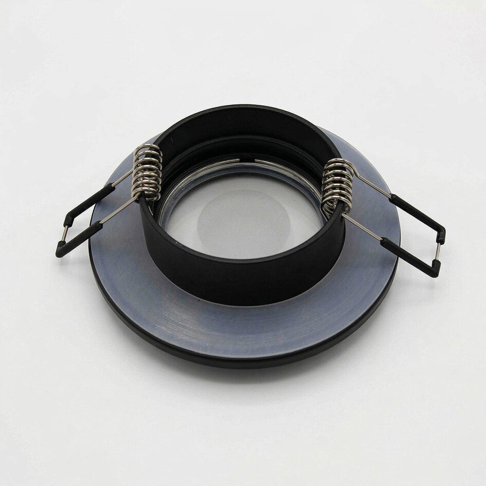 Moderne zwarte inbouwspot IP44 - Ray