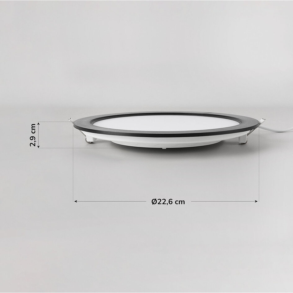 18W ronde LED downlight met CCT switch 3000K/4000K/6500K - Ø225mm