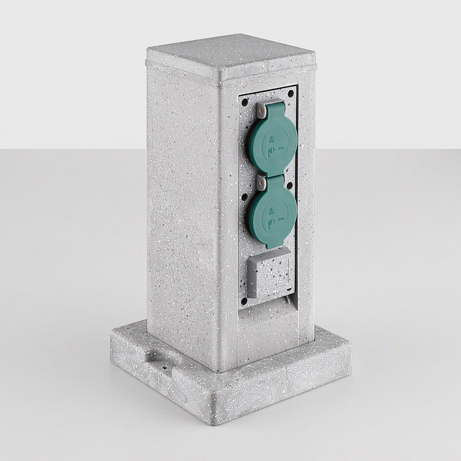 2-voudig buitenstopcontact IP44 met timer - steenlook