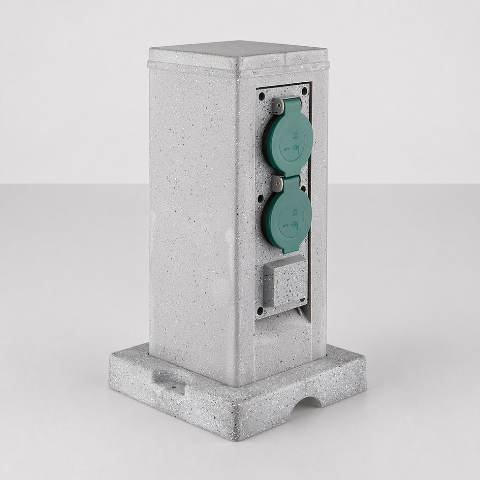 Smart Wifi 4-voudig buitenstopcontact IP44 - steenlook
