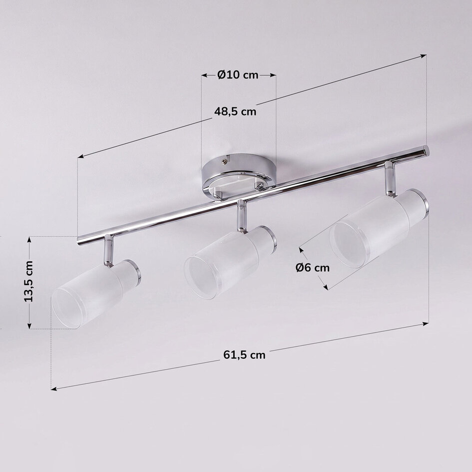 Moderne plafondspot zilver, 3-lichts - Kali (E14 fitting)