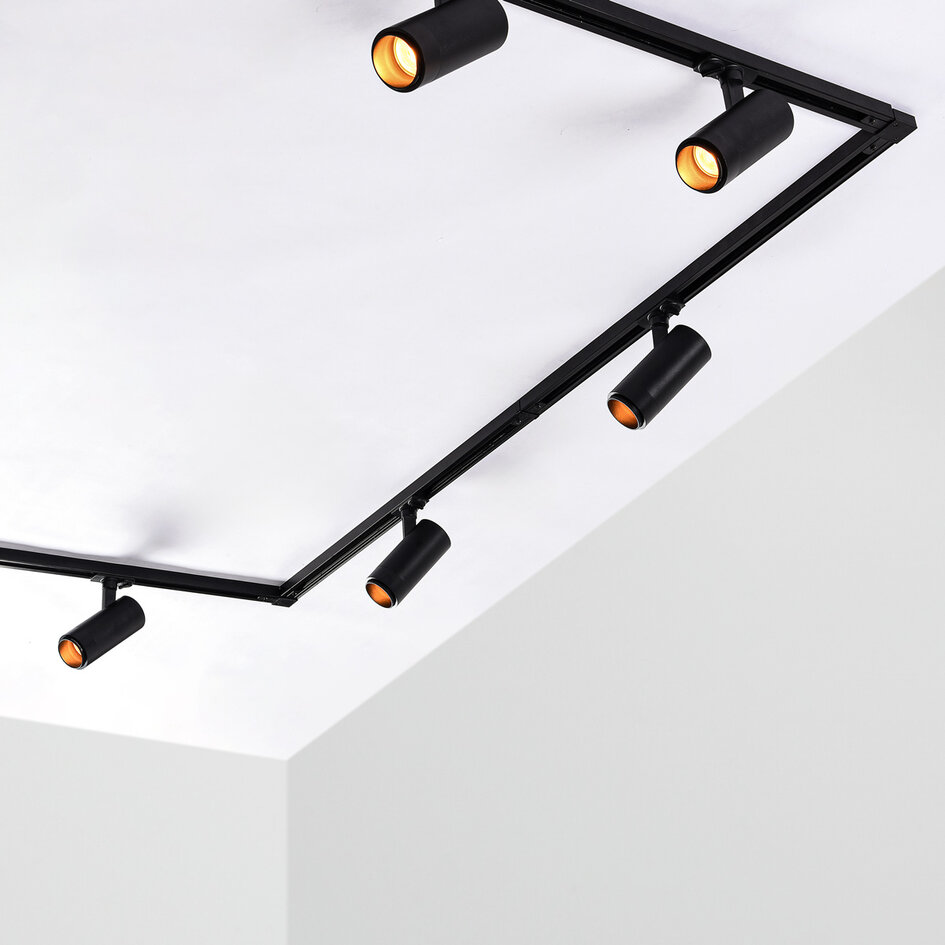 Modern 1-fase railsysteem van 3 meter met Jazz spots - plafondlamp