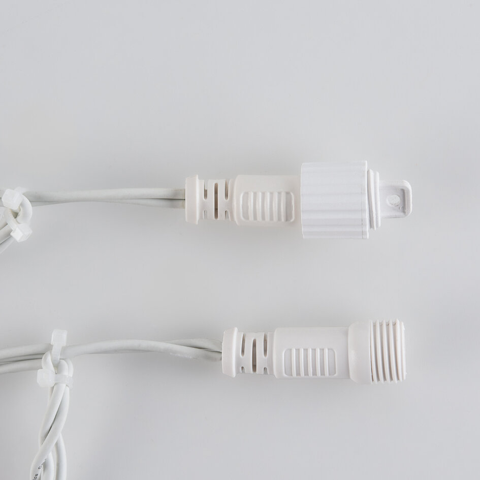 Lichtgordijn koppelbaar wit | vanaf 2 meter | 300 LEDs | 2200K extra warm wit | rubber