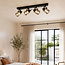 Plafondlamp met smoke grijs glas, 4-lichts - Lucie