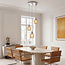 Industriële chrome hanglamp met amber glas, 3-lichts - Vanity