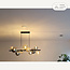 Design hanglamp Deka zwart met amber en smoke glas, 10-lichts