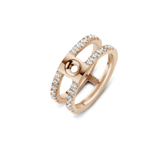 Twisted Trista CZ Ring - Rosékleurig
