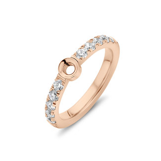 Melano Jewelry Twisted Crystal Ring - Rosékleurig