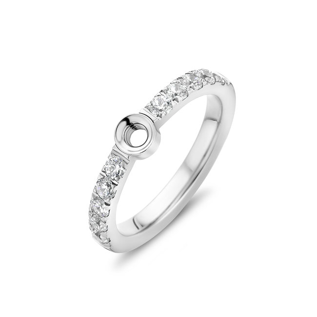 Melano Jewelry Twisted Crystal Ring - Zilverkleurig
