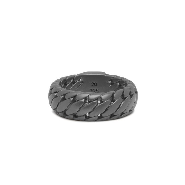 Ring Ben Small Black Rhodium Zilver