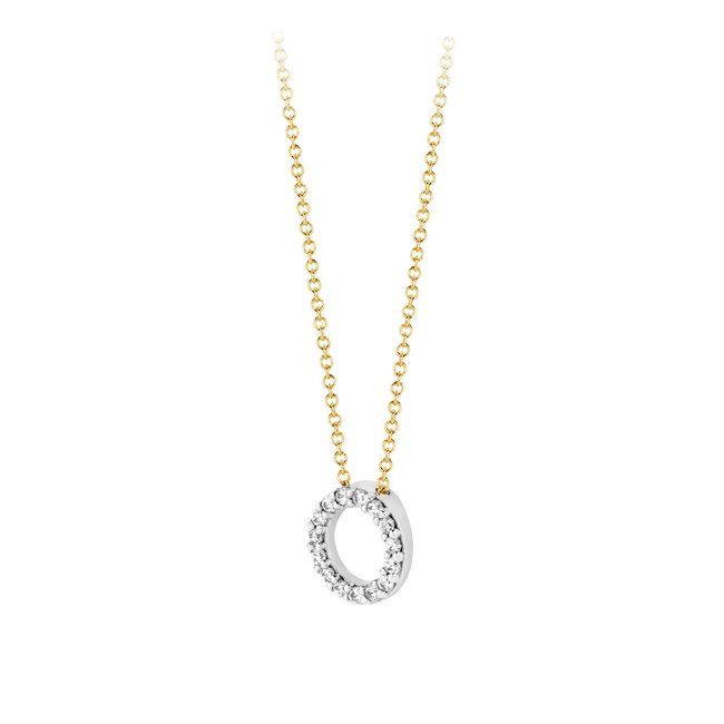 Collier 3065BZI - Geel en Wit goud (14krt.) met Zirconia