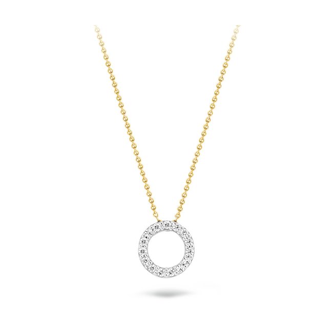 Collier 3065BZI - Geel en Wit goud (14krt.) met Zirconia