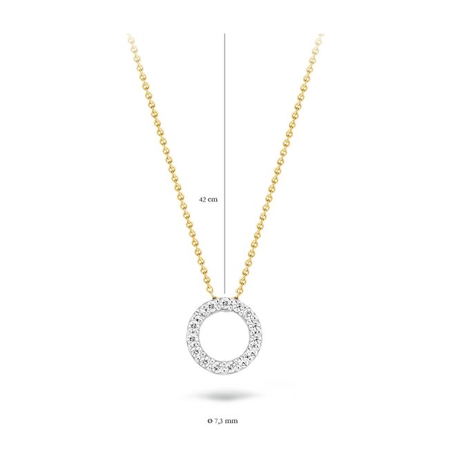 Collier 3065BZI - Geel en Wit goud (14krt.) met Zirconia