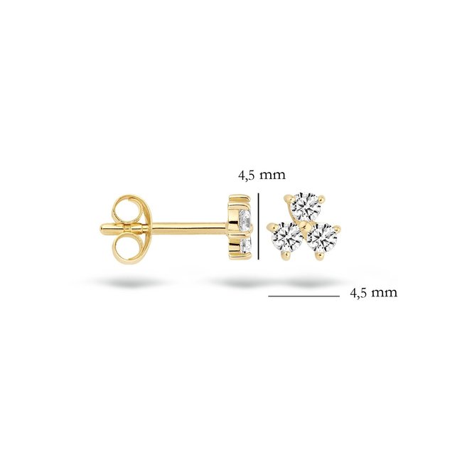 Oorknoppen 7197YZI - 14k Geelgoud met zirkonia