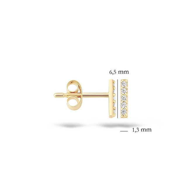 Oorknoppen 7196YZI - 14k Geelgoud met zirkonia