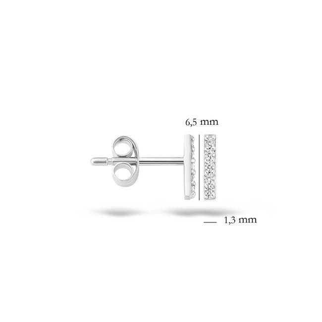 Oorknoppen 7196WZI - 14k Witgoud met zirkonia
