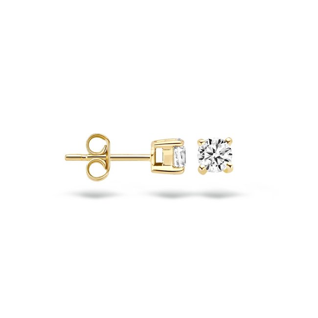 Oorknoppen 7128YZI - 14k Geelgoud met zirkonia