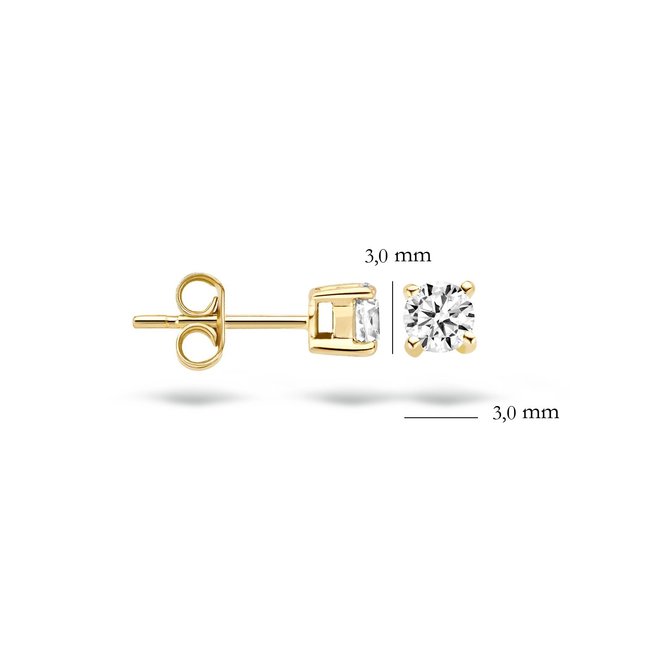 Oorknoppen 7128YZI - 14k Geelgoud met zirkonia