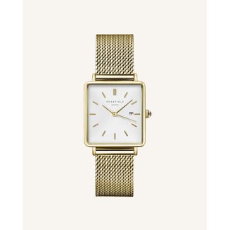 Rosefield Dames Horloge Boxy Gold Mesh